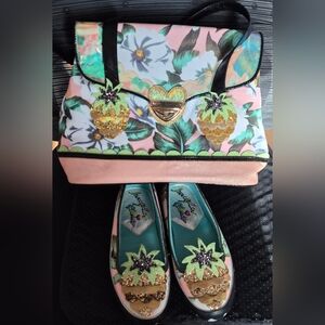 Irregular Choice Pink and Gold Flats
